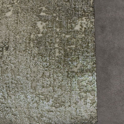 Hudson-Zazie Luxe Metallic Pewter Gray Velvet Pillow Cover - Fits 24x24 insert (22x22 cover) / Panel pattern front - Solid back - Aloriam