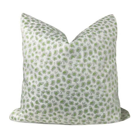 Jaclyn Lime Green Gray Leopard Spot Pillow Cover - Aloriam