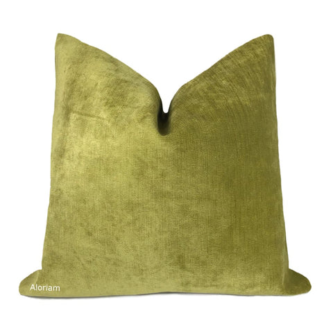 Kent Olive Green Chenille Pillow Cover - Aloriam