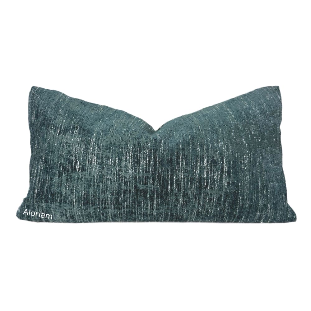 Knox Baltic Teal Slub Textured Chenille Pillow Cover - Aloriam