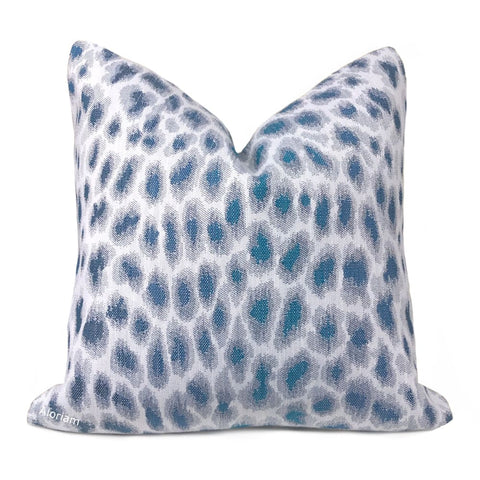 Lynx Lapis Blue Teal Gray Pillow Cover - Aloriam