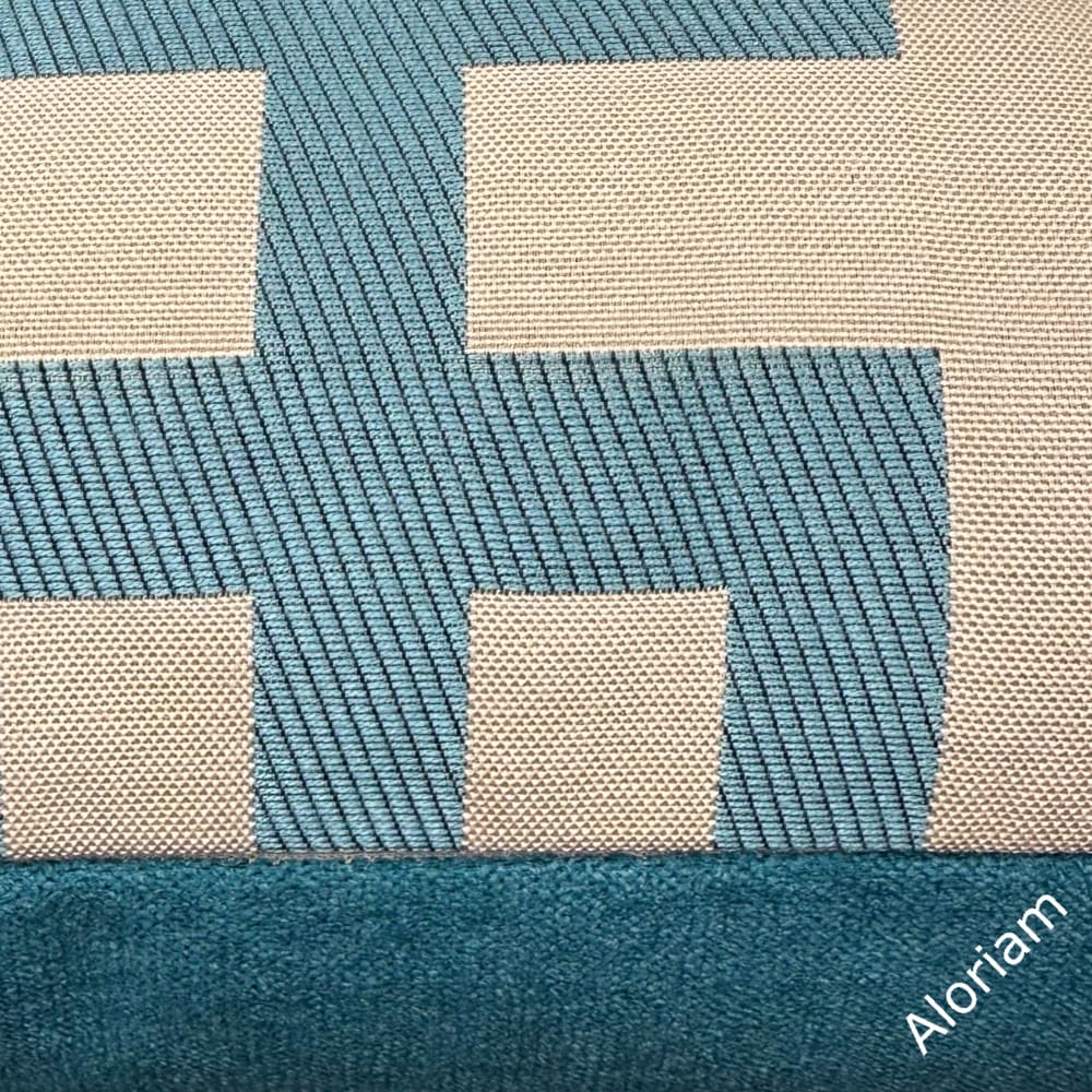 Rialto Art Deco Geometric Aqua Blue Jacquard Pillow Cover Aloriam