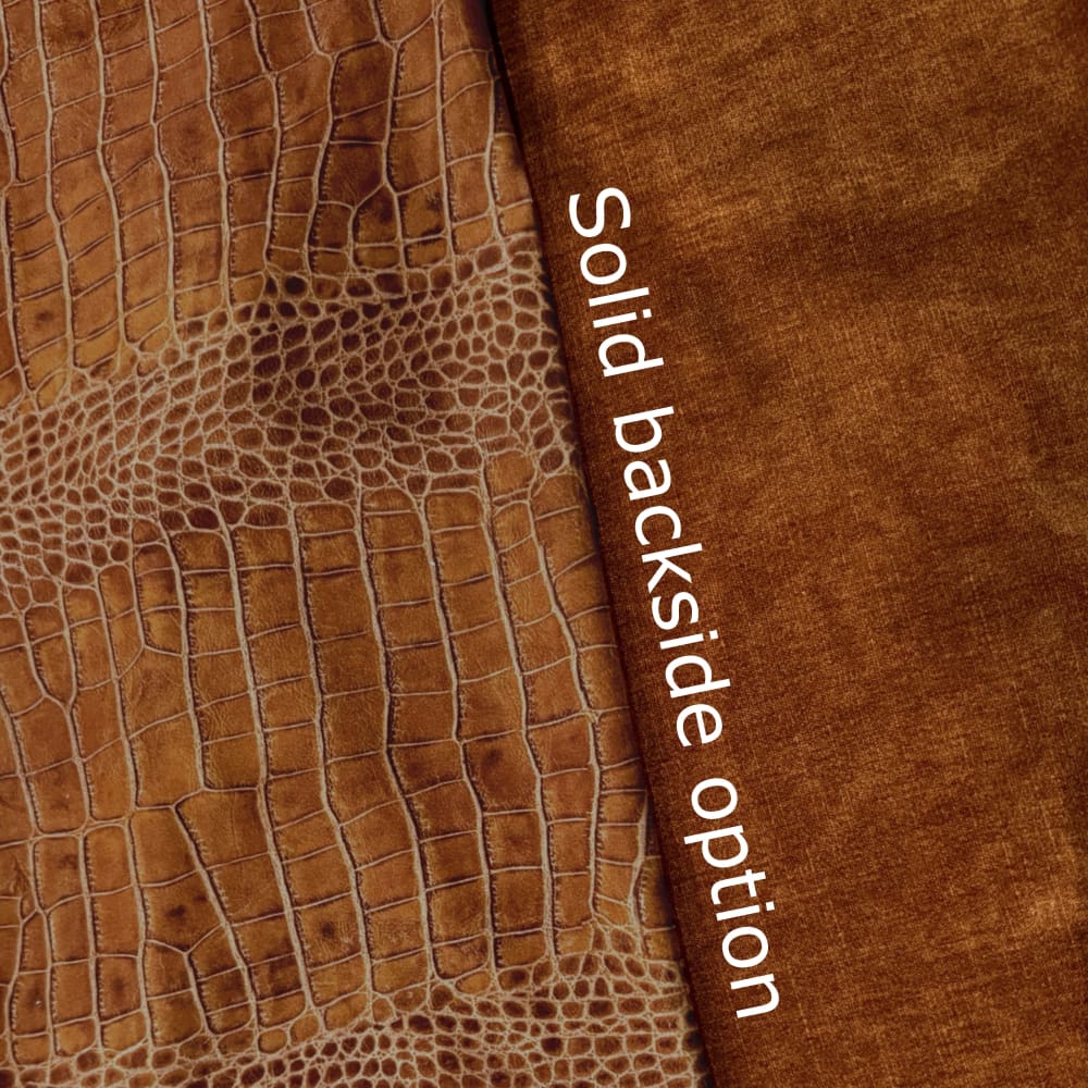 Ricci Cognac Brown Crocodile Print Velvet Pillow Cover - Aloriam