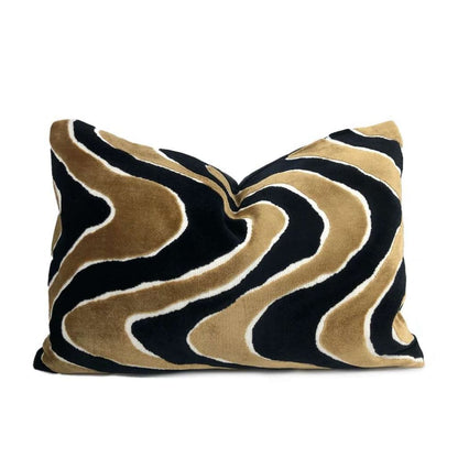 Robert Allen Lush Wave Batik Blue Teal Italian Cut Velvet Pillow Cover - Aloriam