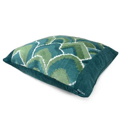 Robert Allen Madcap Cottage Cloud Club Marrakech Green Teal Velvet Panel Pillow Cover - Aloriam