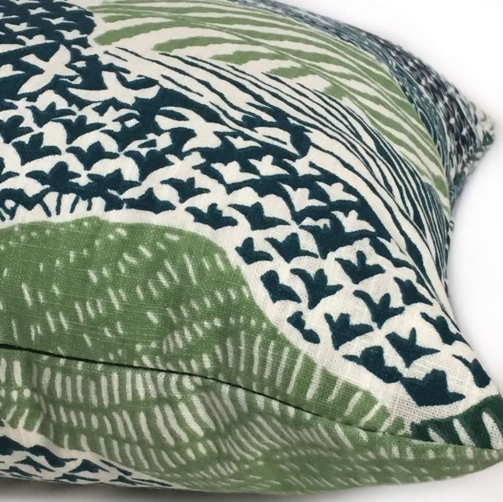 Robert Allen Madcap Cottage Windsor Park Palm Green White Pillow Cover by Aloriam