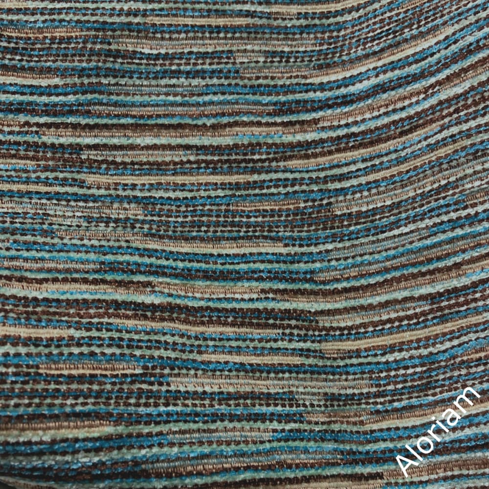 Rylo Teal Aqua Brown Strie Chenille Pillow Cover - Aloriam