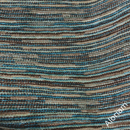 Rylo Teal Aqua Brown Strie Chenille Pillow Cover - Aloriam