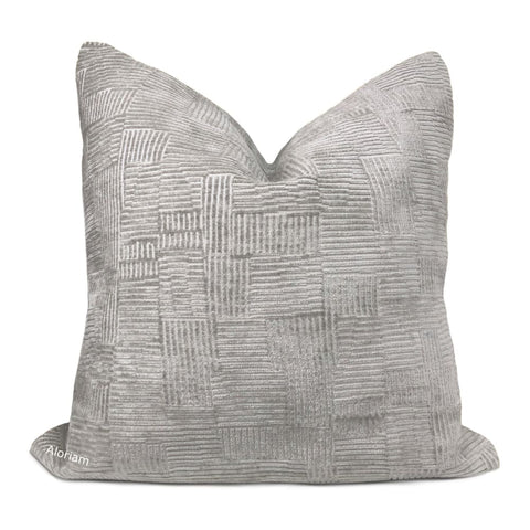 Samuel Gray Crosshatch Textured Chenille Pillow Cover - Aloriam