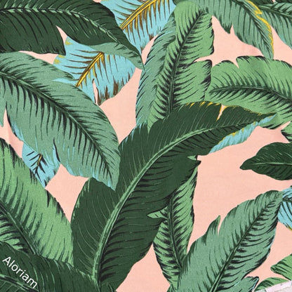 Tommy Bahama Pink Green Swaying Palm Leaves Indoor Outdoor Pillow Cover - Aloriam