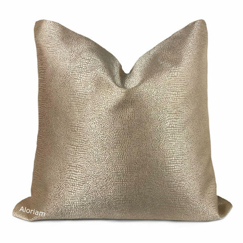 Wyvern Metallic Gold Snakeskin Pillow Cover - Aloriam
