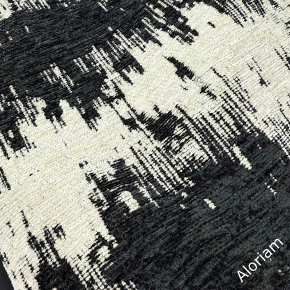 Ziggy Black Cream Jagged Stripes Chenille Pillow Cover - Aloriam