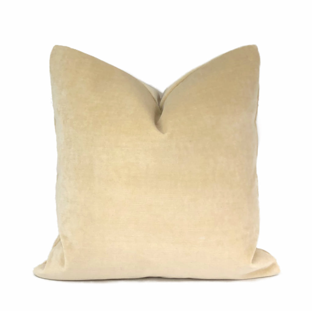 JB Martin Parchment Ivory Cotton Velvet Pillow Cover