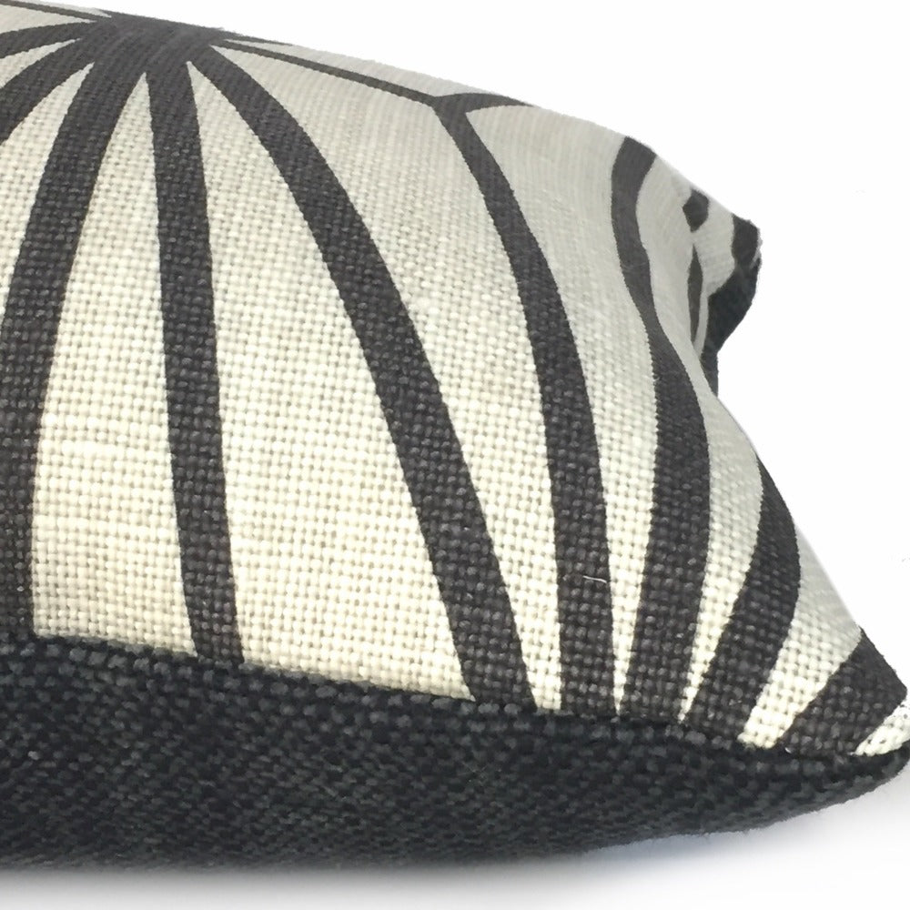 Kelly Wearstler Katana Ebony Geometric Lee Jofa Groundworks Designer Linen Pillow Cover