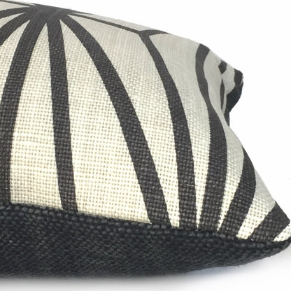 Kelly Wearstler Katana Ebony Geometric Lee Jofa Groundworks Designer Linen Pillow Cover