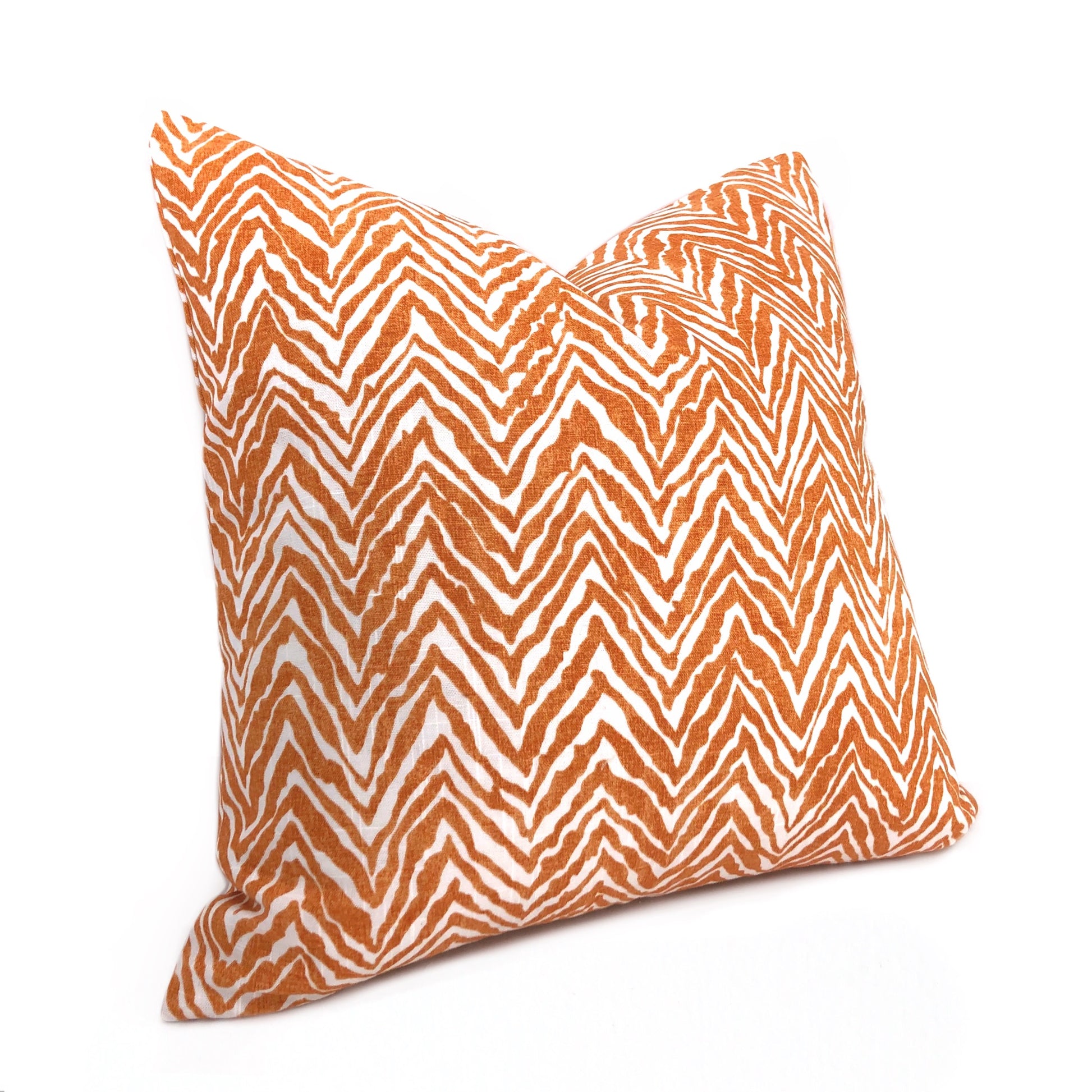 Tigra Orange White Animal Print Lumbar Pillow 12x18 12x20 12x24 14x20 16x26