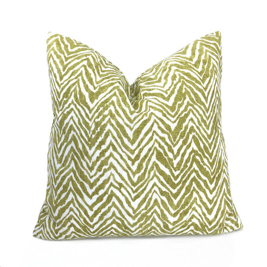 (CLEARANCE) Tigra Green White Animal Print Pillow Cover
