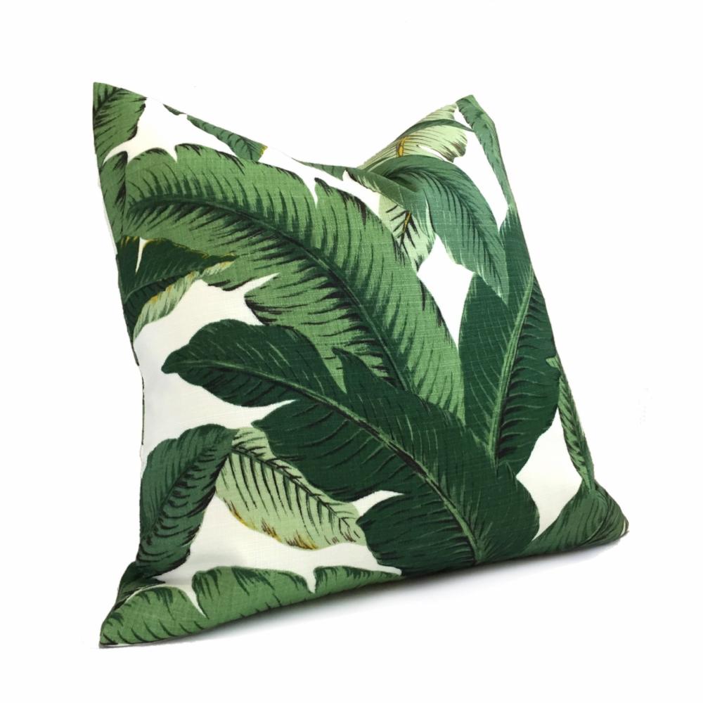 Tommy Bahama Swaying Palm Leaves Green White Indoor Outdoor Lumbar Pillow 12x18 12x20 12x24 14x20 16x26