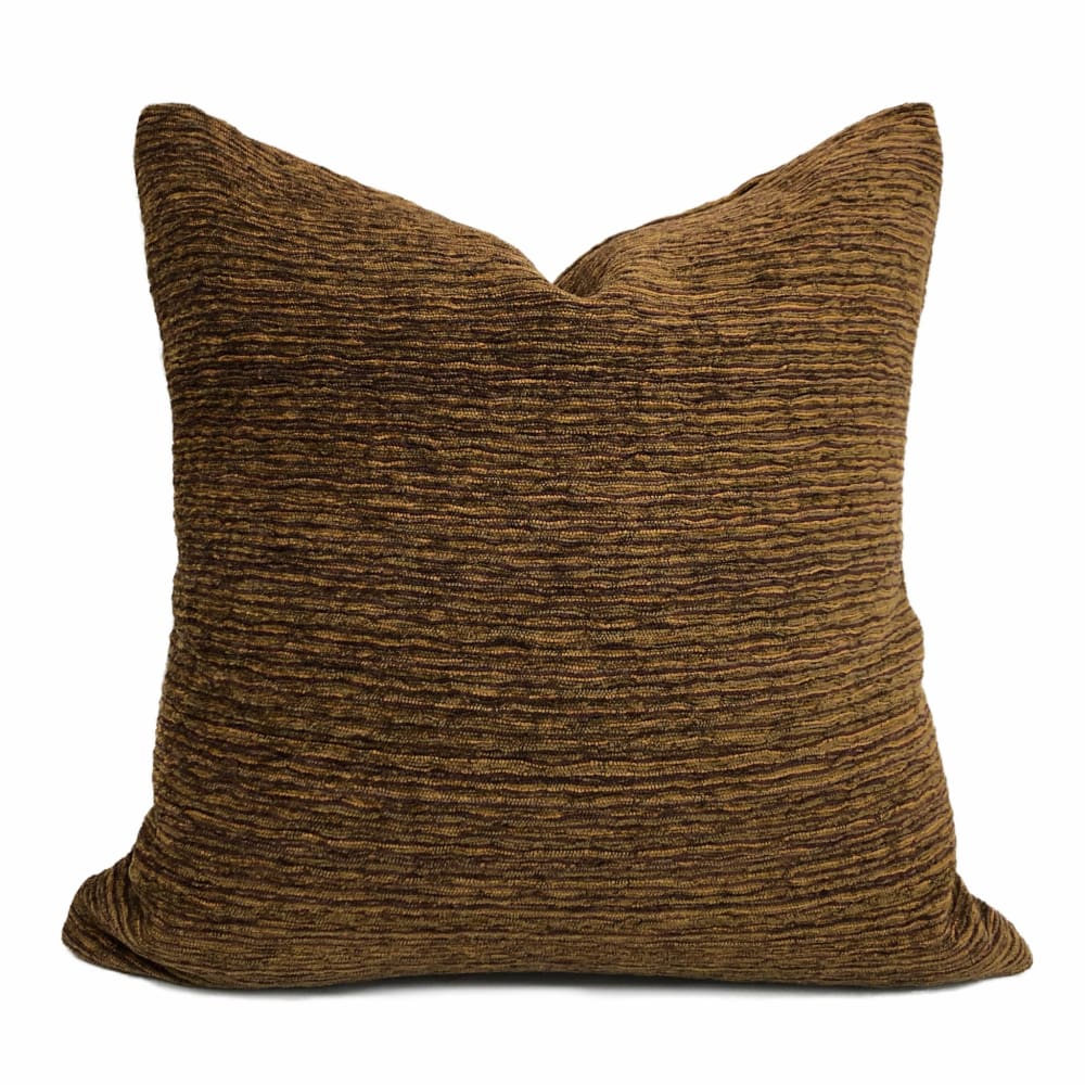 Algonquin Redwoods Brown Ridged Chenille Texture Pillow Cover - Aloriam