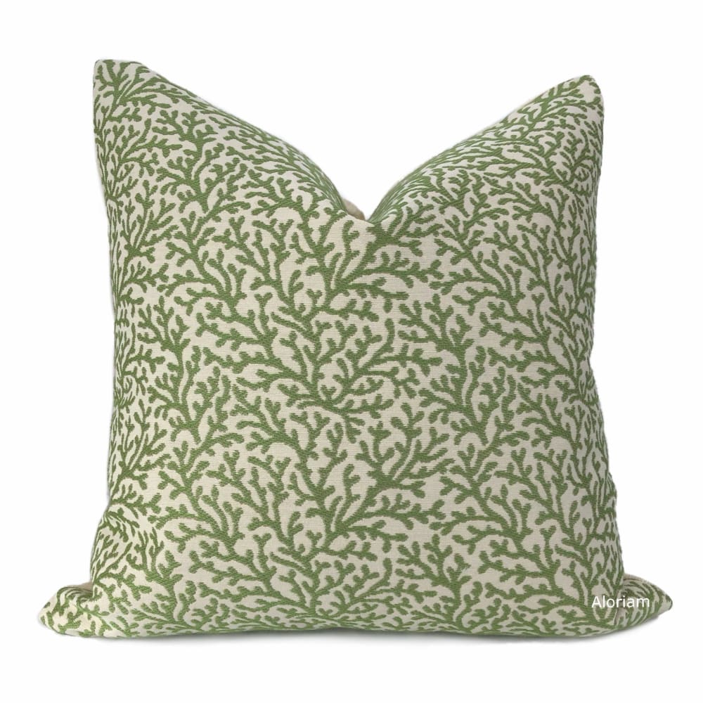 Amherst Green Coral Botanical Pillow Cover (Kravet fabric) - Aloriam