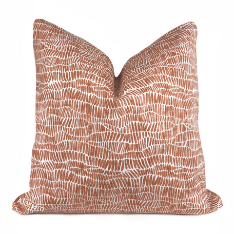 Anouk Rust Orange White Abstract Pillow Cover - Aloriam