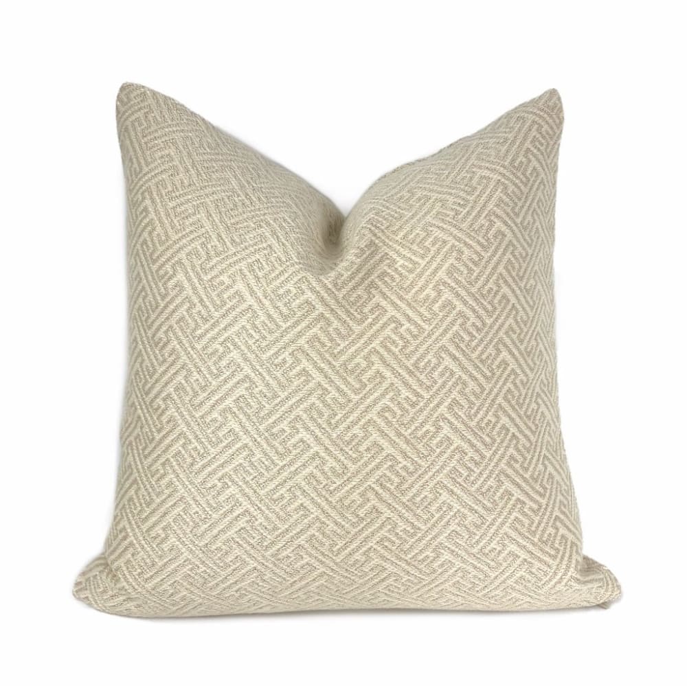 Atlas Greek Key Cream Geometric Pillow Cover - Aloriam