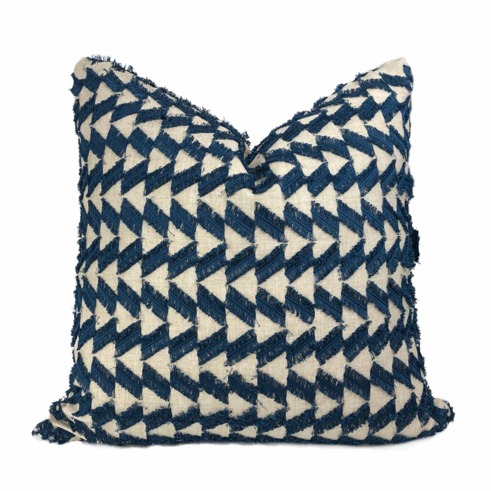 Atwood Blue Fringe Texture Pillow Cover - Aloriam