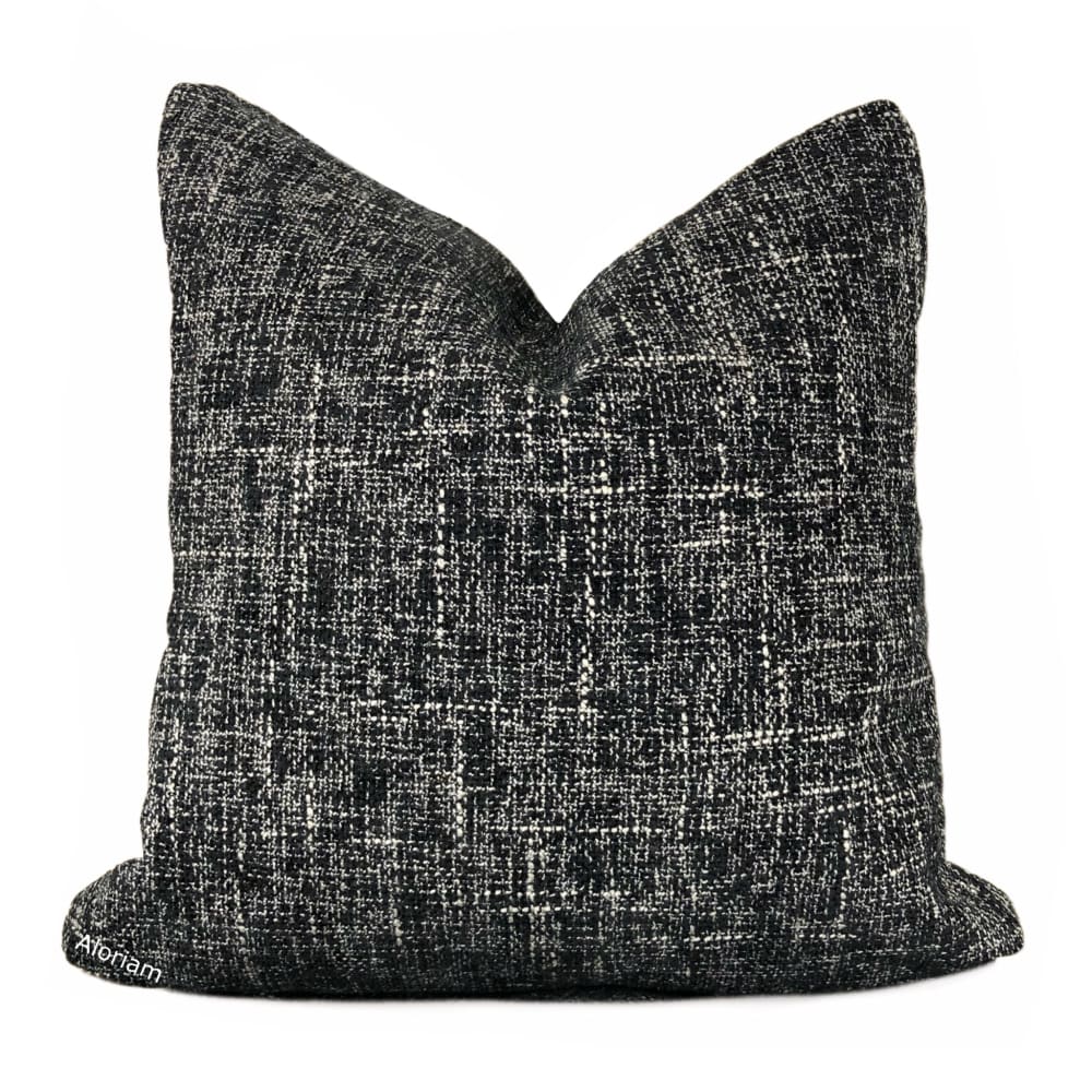 Bailey Black Tweed Textured Pillow Cover - Aloriam