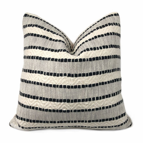 Bauer Black Ivory Textured Stripe Pillow Cover - Aloriam