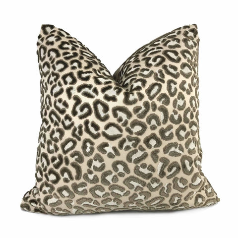 Beacon Hill Cheetah Velvet Cafe Taupe Brown Cut Velvet Pillow Cover Cushion Pillow Case Euro Sham 16x16 18x18 20x20 22x22 24x24 26x26 28x28 Lumbar Pillow 12x18 12x20 12x24 14x20 16x26 by Aloriam