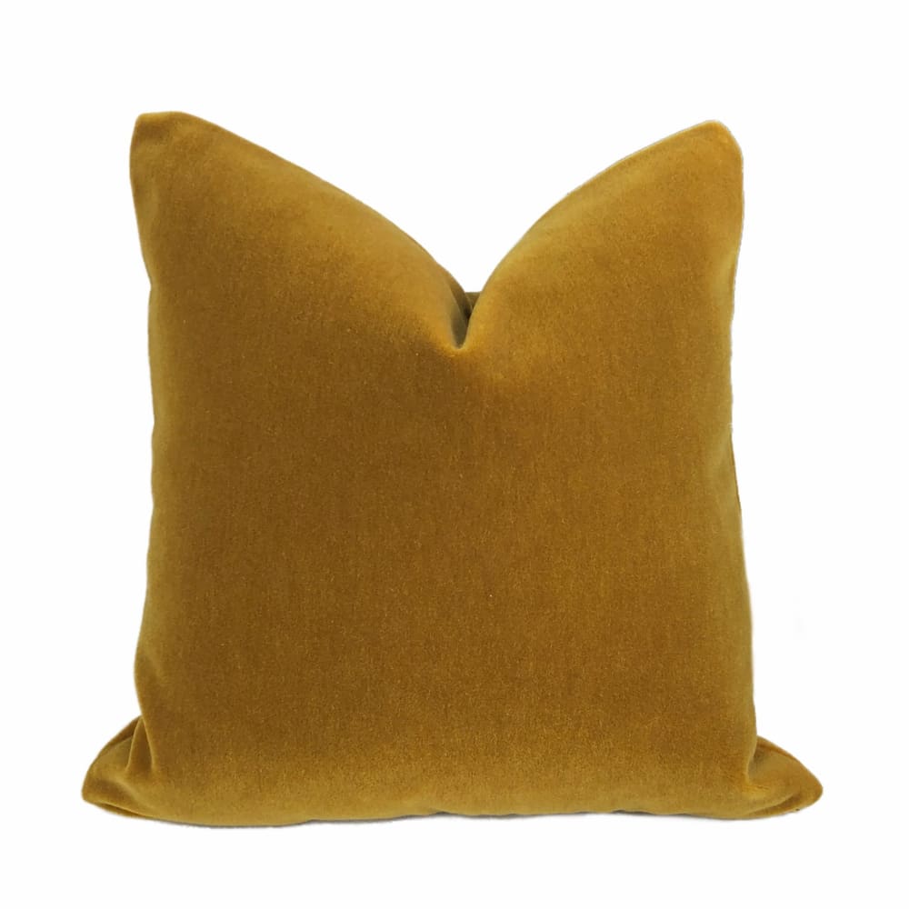 Beacon Hill Plush Mohair Gold Velvet Pillow Cover - Aloriam