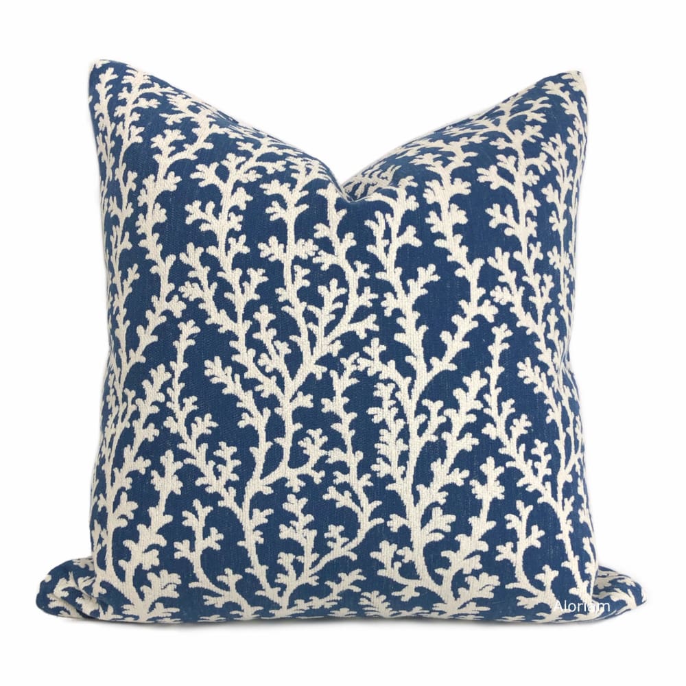 Beatrix Blue White Floral Vine Pillow Cover - Aloriam