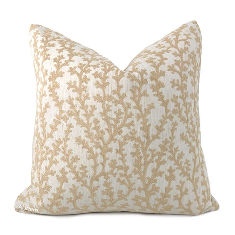Beatrix Fawn Beige Floral Vine Pillow Cover - Aloriam
