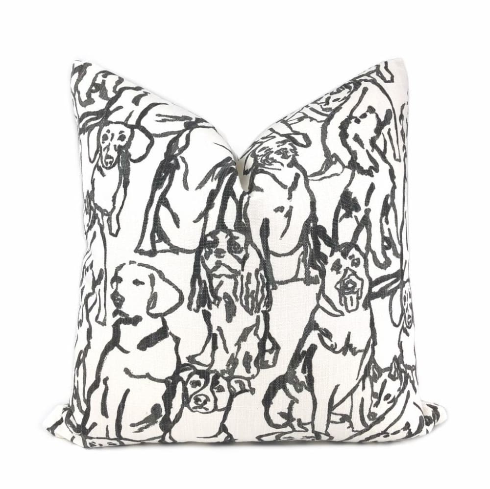 Best Friends Black & White Dogs Print Pillow Cover (Lacefield Designs fabric) - Aloriam