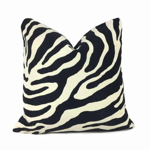 Black Cream Large Zebra Stripe Pillow Cover