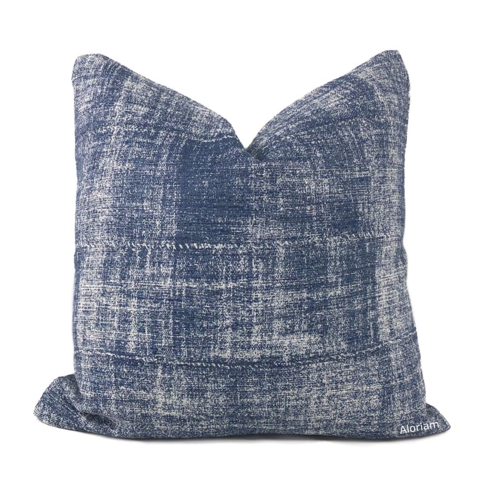 Breslin Blue White Textured Pillow Cover - Aloriam