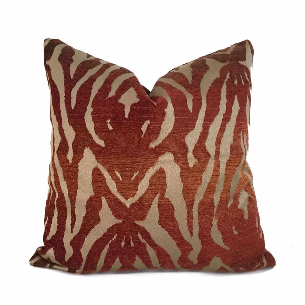 Bronze Brown Ombre Rust Tribal Tiger Animal Stripe Pillow Cover - Aloriam