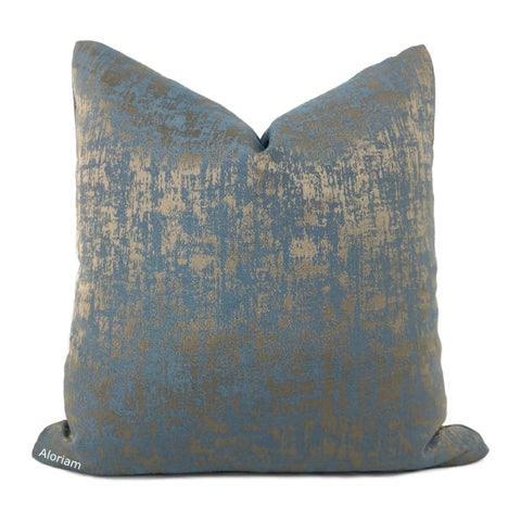 Bruno Slate Blue Bronze Brown Abstract Pillow Cover - Aloriam