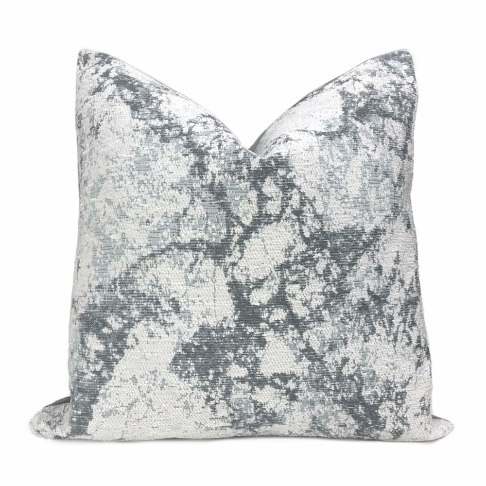 Calacatta Marble Gray White Chenille Pillow Cover - Aloriam