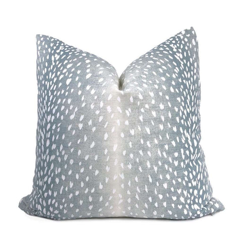 Cervidae Denim Blue White Deer Hide Animal Print Pillow Cover Cushion Pillow Case Euro Sham 16x16 18x18 20x20 22x22 24x24 26x26 28x28 Lumbar Pillow 12x18 12x20 12x24 14x20 16x26 by Aloriam