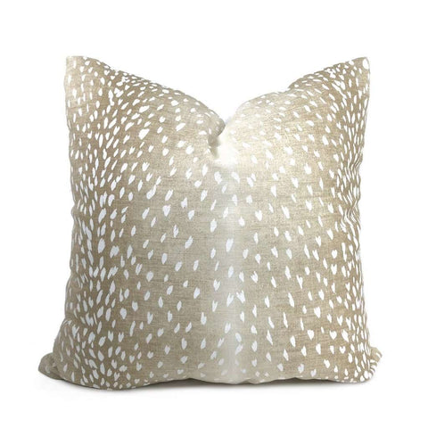 Cervidae Fawn White Deer Hide Animal Print Pillow Cover Cushion Pillow Case Euro Sham 16x16 18x18 20x20 22x22 24x24 26x26 28x28 Lumbar Pillow 12x18 12x20 12x24 14x20 16x26 by Aloriam