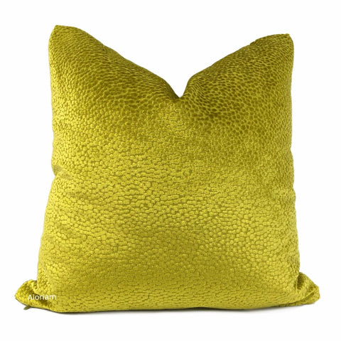 Comtessa Acid Yellow Gold Velvet Dots Pillow Cover - Aloriam