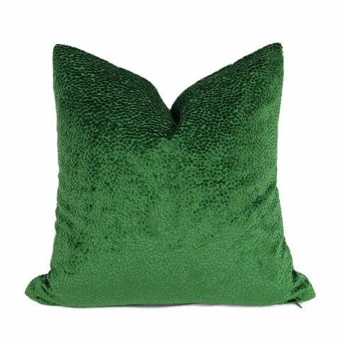 Comtessa Emerald Green Velvet Dots Pillow Cover