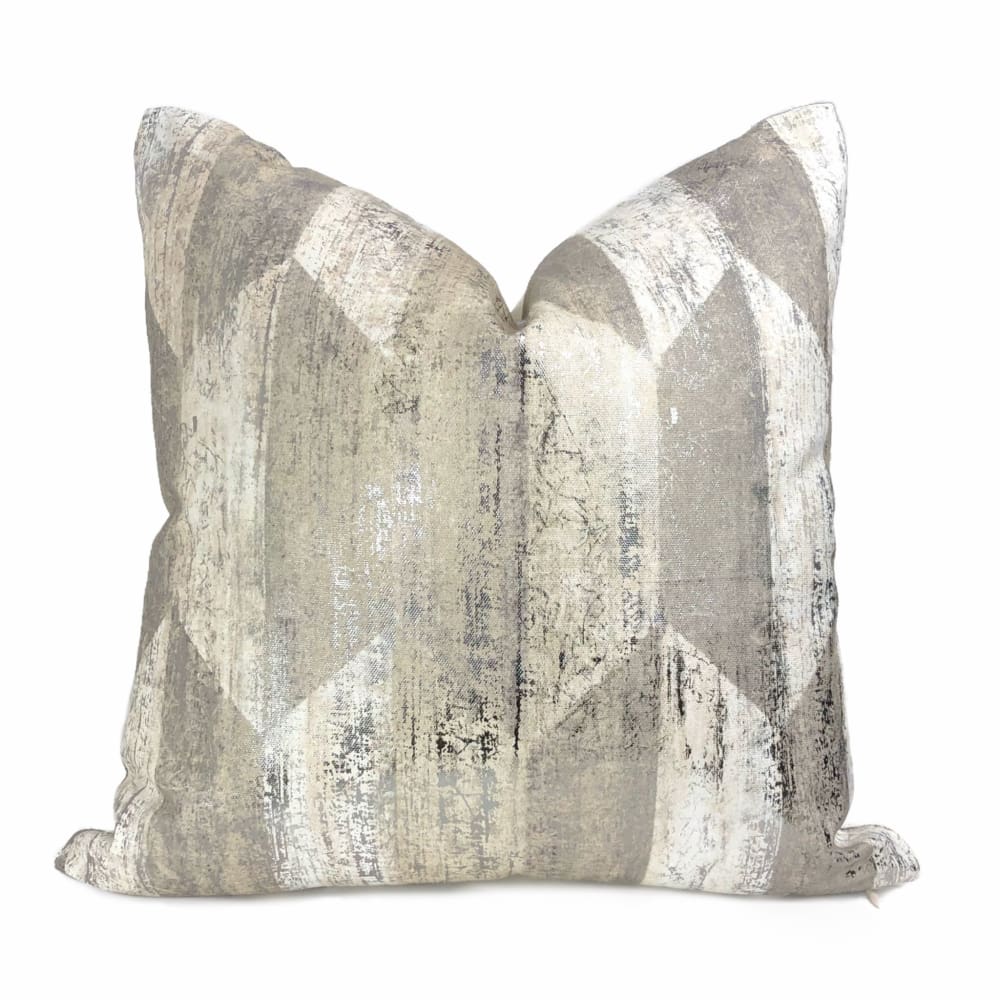 Cooper Silver Glazed Taupe Hexagon Pillow Cover - Aloriam