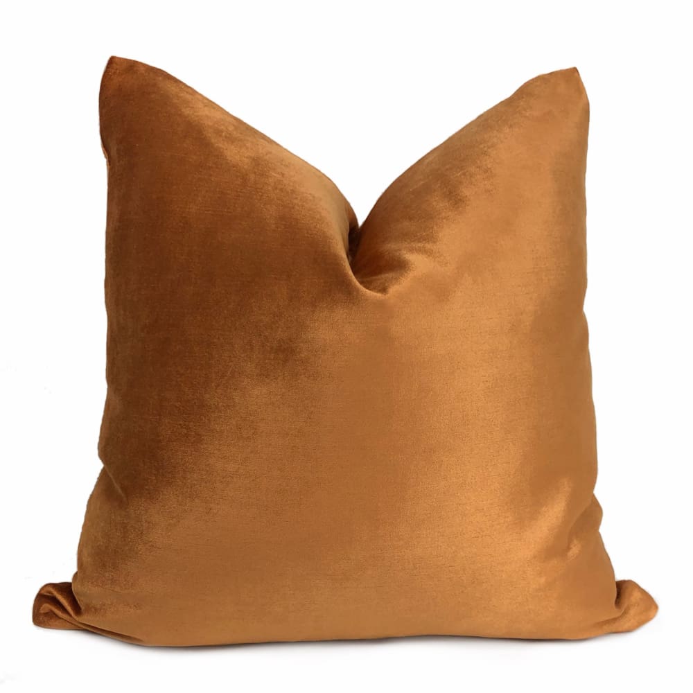 Copper Orange Rayon Cotton Velvet Pillow Cover - Aloriam