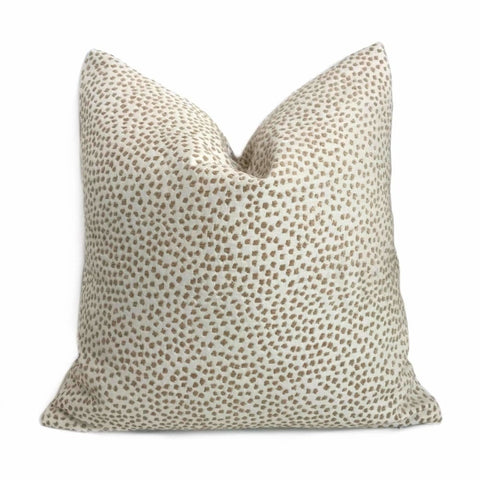 Cream Beige Textured Small Animal Dots Chenille Pillow Cover