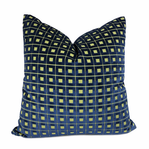 Cubit Marine Blue Box Belgian Velvet Pillow Cover - Aloriam