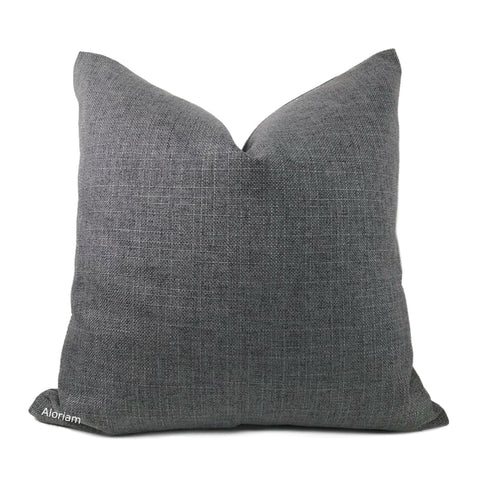Curzon Granite Gray Basketweave Pillow Cover - Aloriam