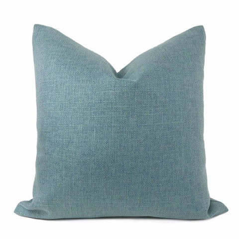 Curzon Mineral Blue Basketweave Pillow Cover - Aloriam