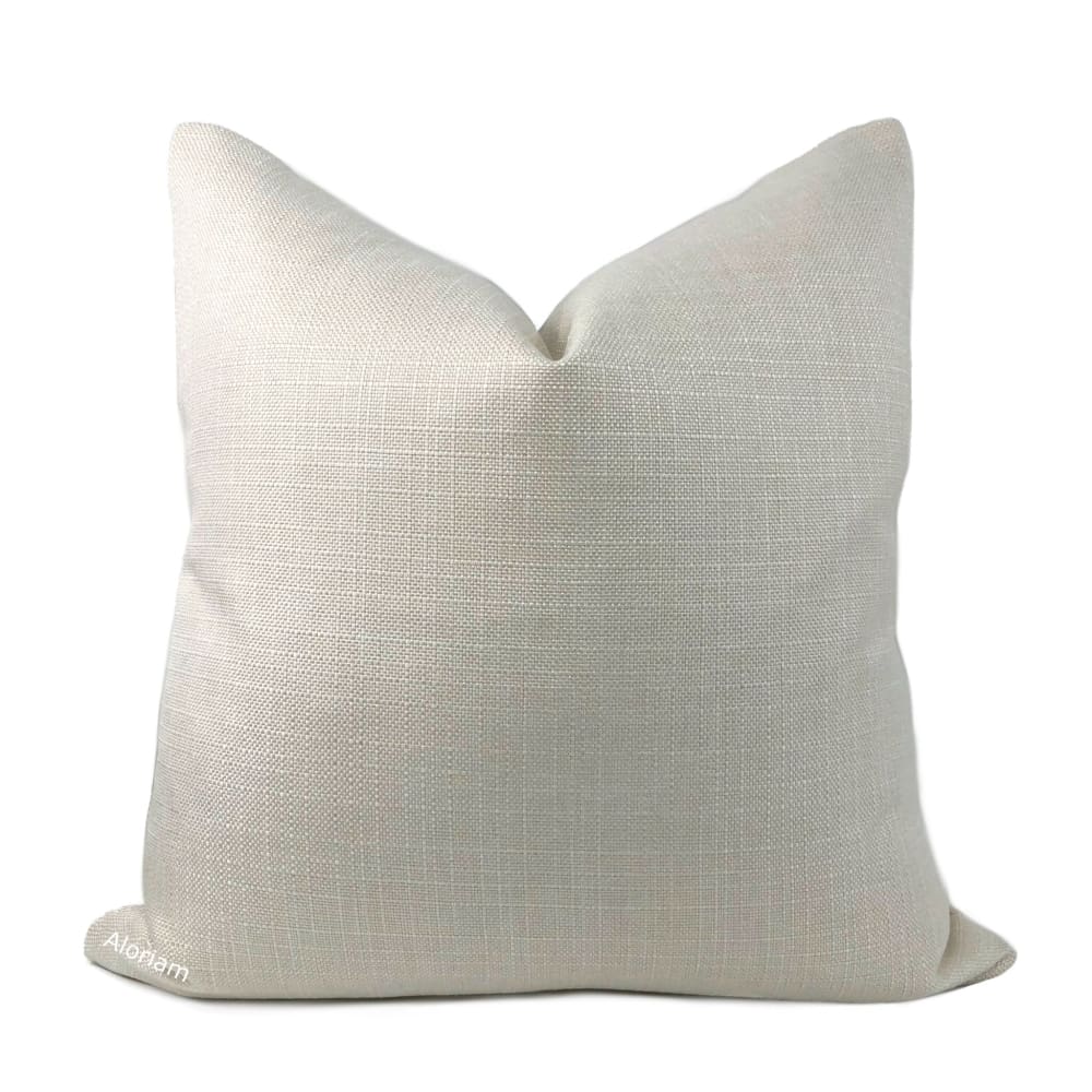 Curzon Pearly Warm White Basketweave Pillow Cover - Aloriam